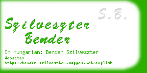 szilveszter bender business card